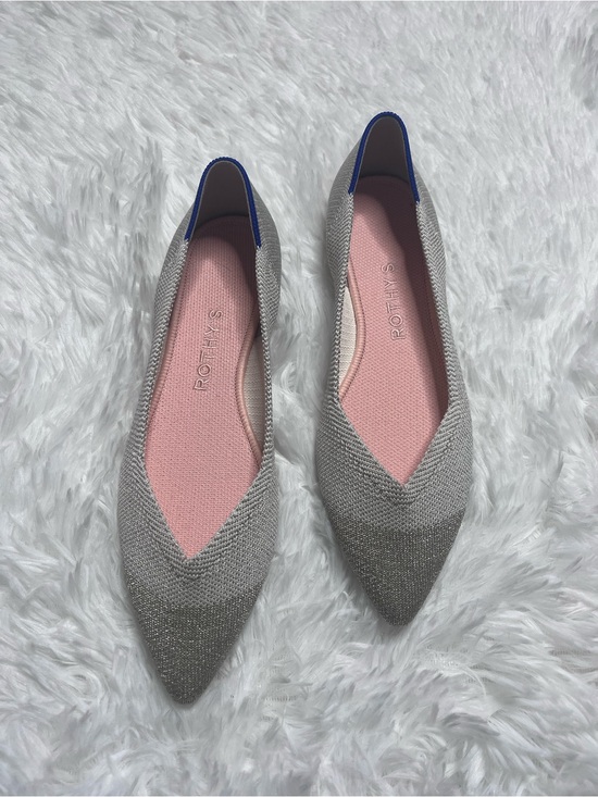 Rothy's Shoes - Rothy's Pointed Knit Flat in Metallic Silver
